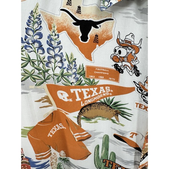 Reyn Spooner Vintage Texas Longhorns Champions Football Hawaiian Shirt Rayon XL - Picture 6 of 6